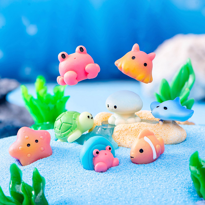 Fish Toys For Aquarium - Creative Resin Ocean Animals Dolphins Qctopuses
