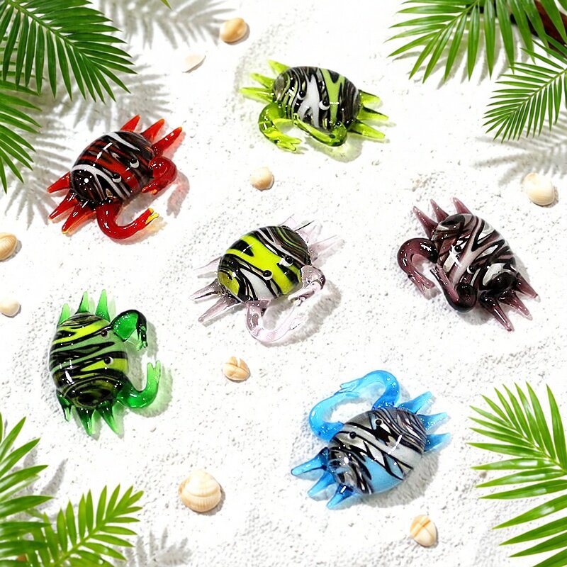 Aquarium Mini Fish - Handmade Cute Mini Glass Crab Figurine